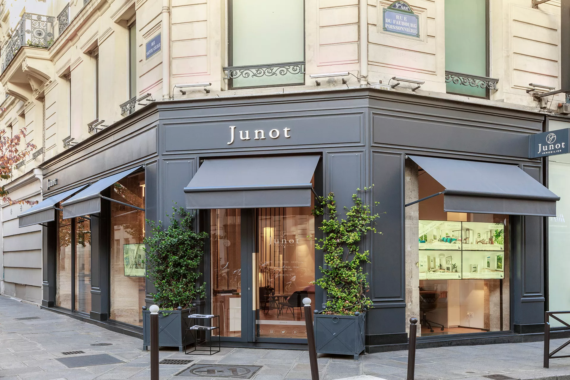 Façade of a Junot luxury estate agency