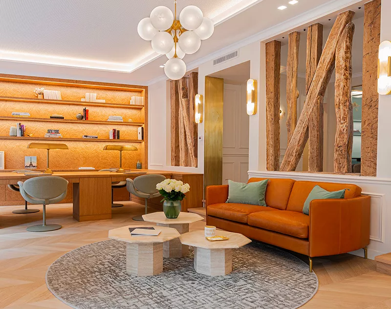 The interior of the Junot Fine Properties Knight Frank estate agency located in Paris, Rue de Tournon, 6th arrondissement