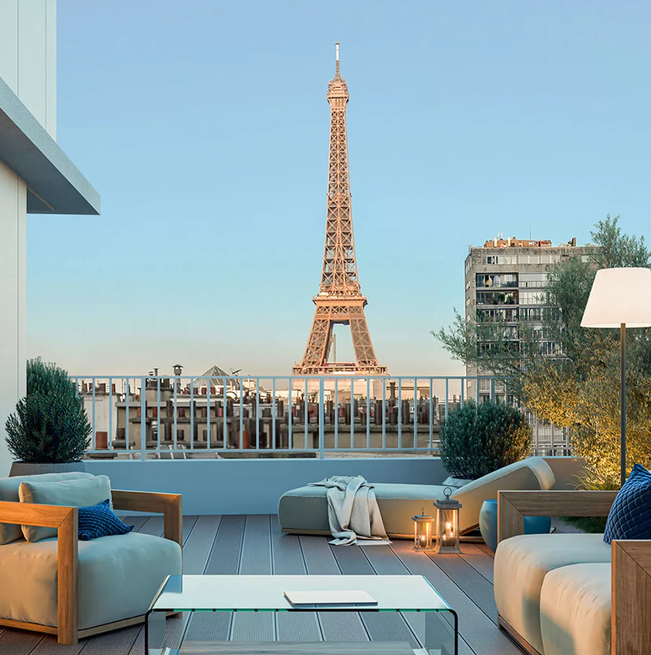 An ultra-luxury apartment with view of the Eiffel Tower