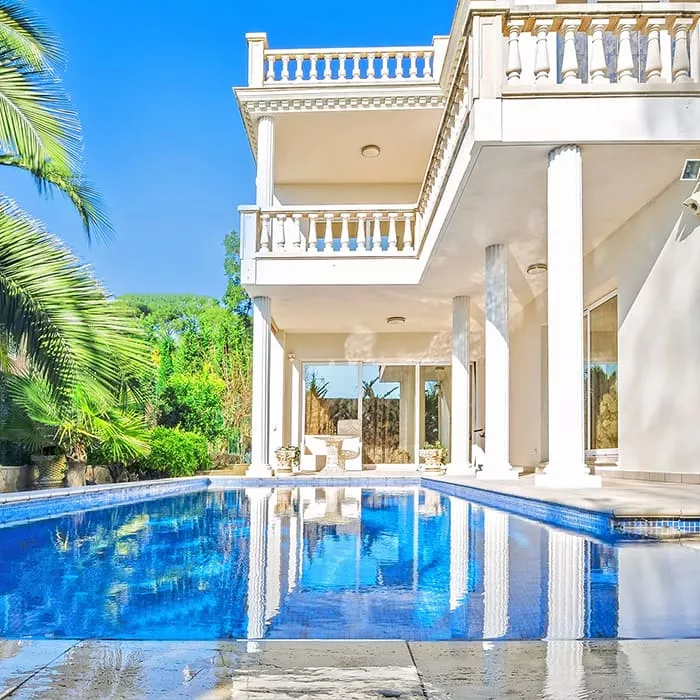 View of the Eiffel Tower from the terrace of a luxury apartment in Paris