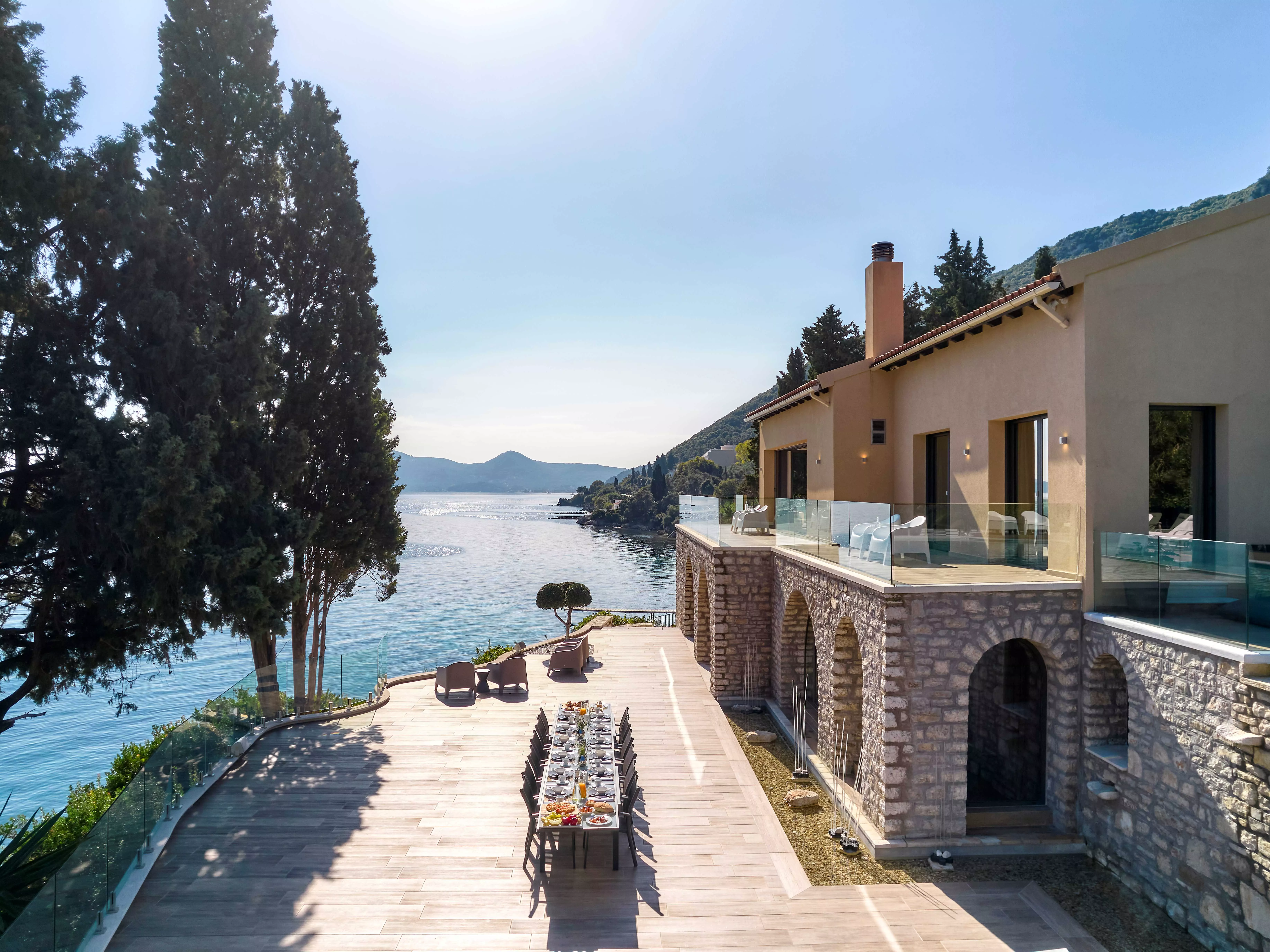 A luxury house in Corfu in Greek island with seawiew