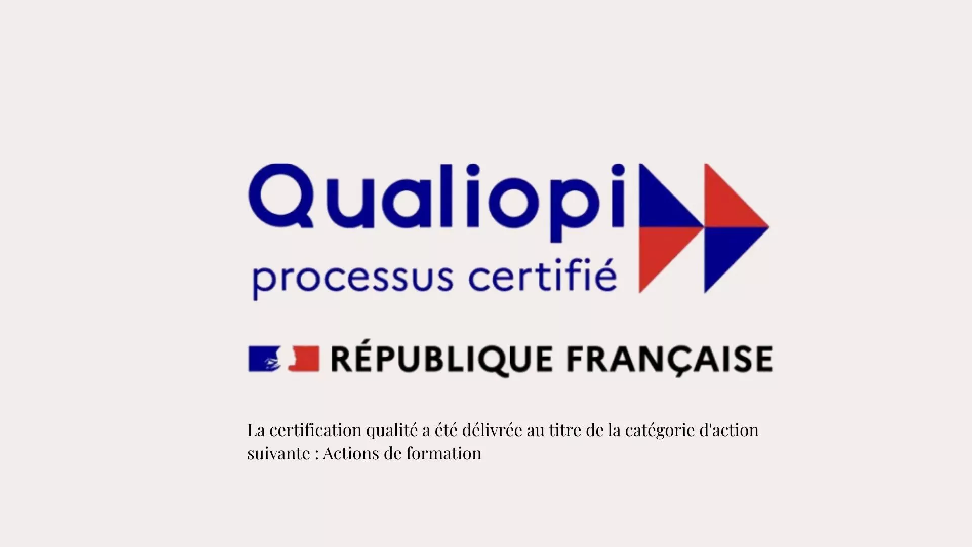 Logo Qualiopi, marque de certification qualité des prestataires de formation