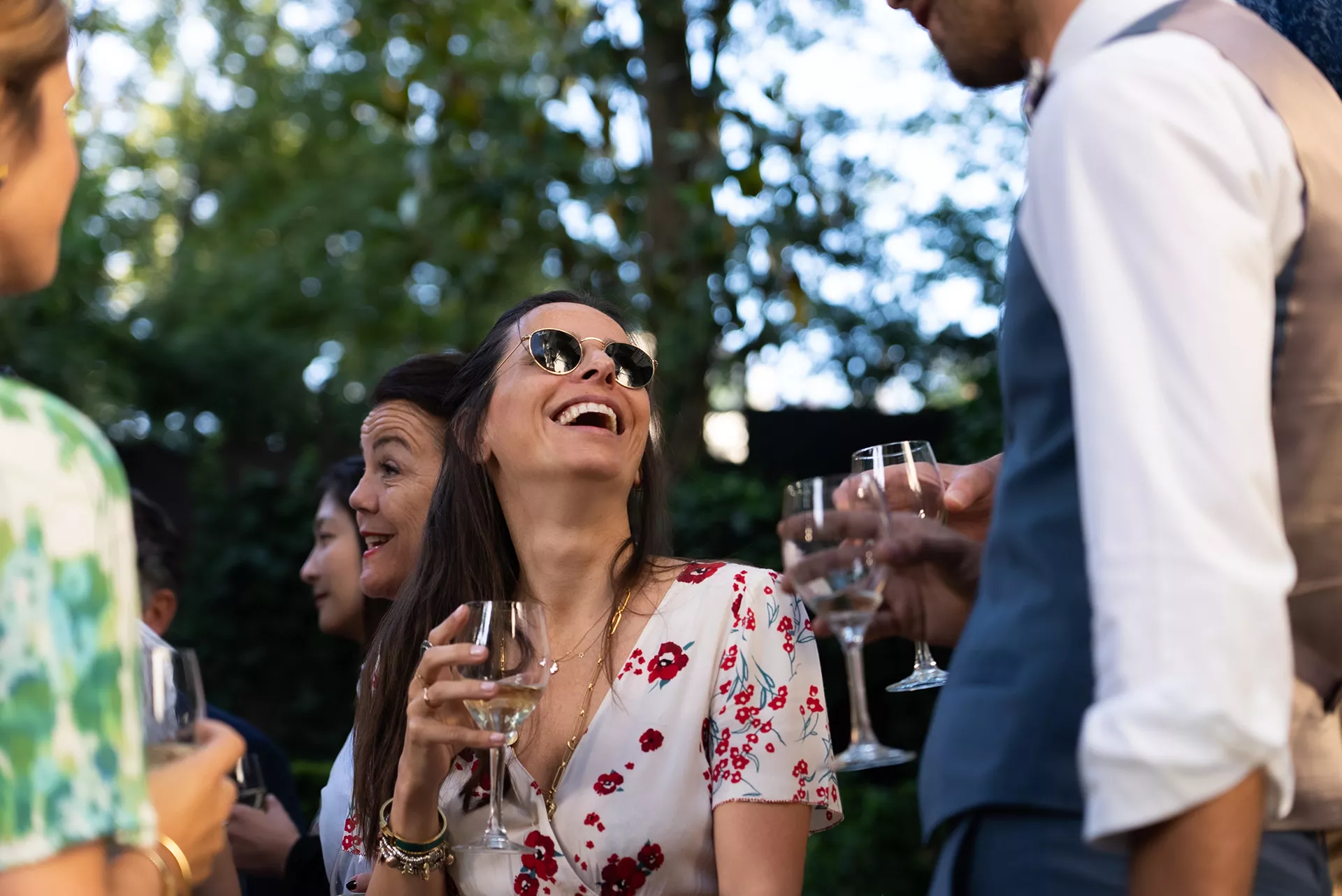 Brunette Junot consultant laughing