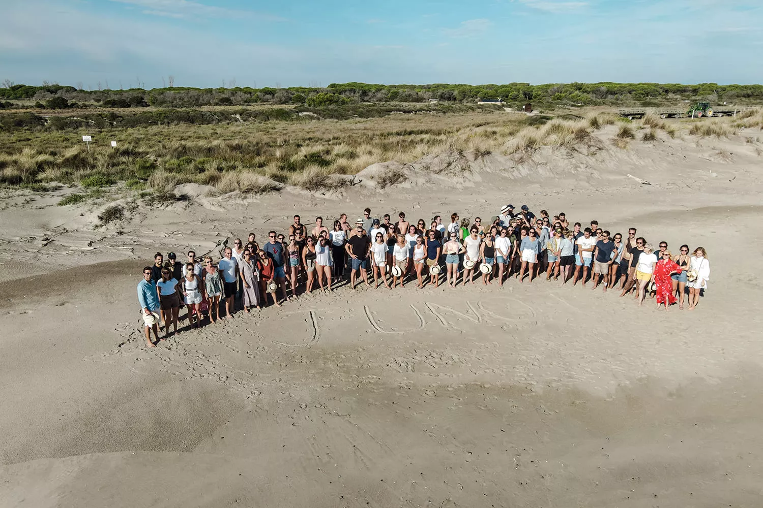 Junot team taking a photo