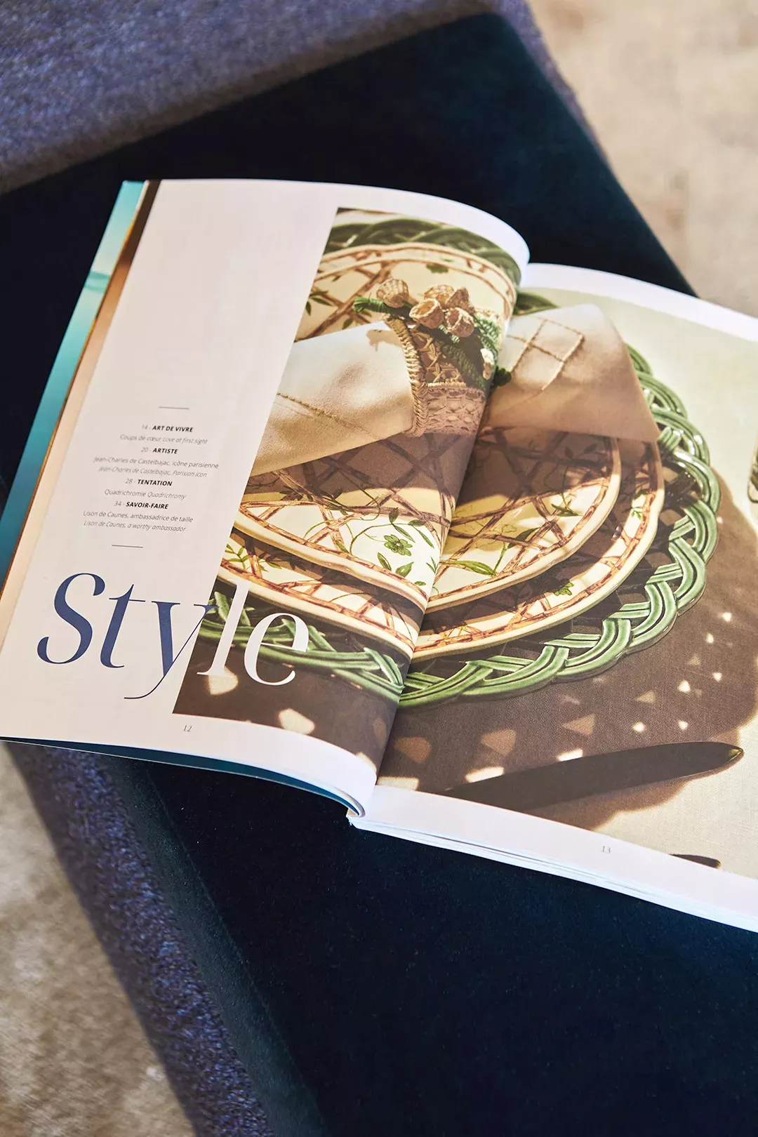 Junot magazine opens with an article from the Style section